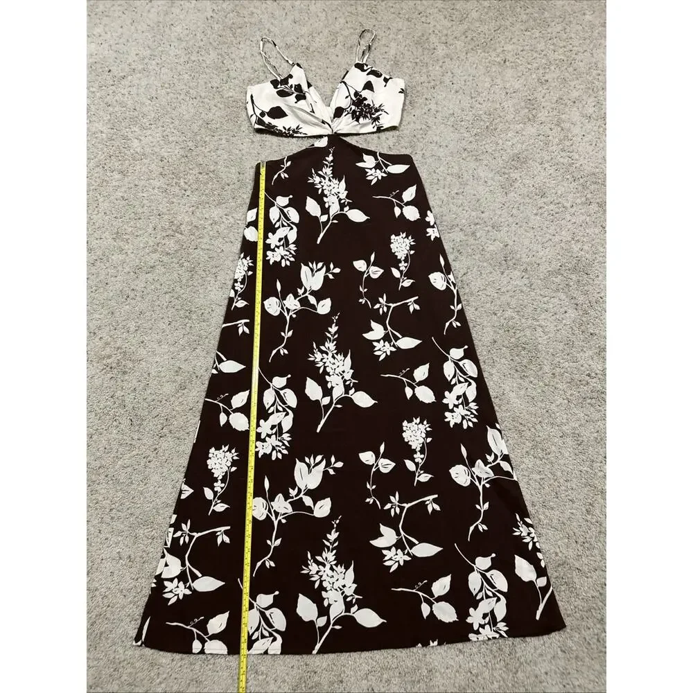 Abercrombie & Fitch size LT Large Tall Dress Cutout Midi/Maxi Floral Brown F26